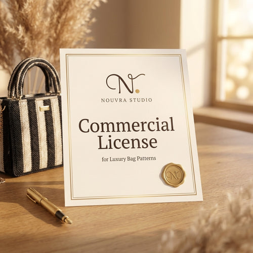Nouvra Studio Commercial License certificate for Luxury Bag Patterns